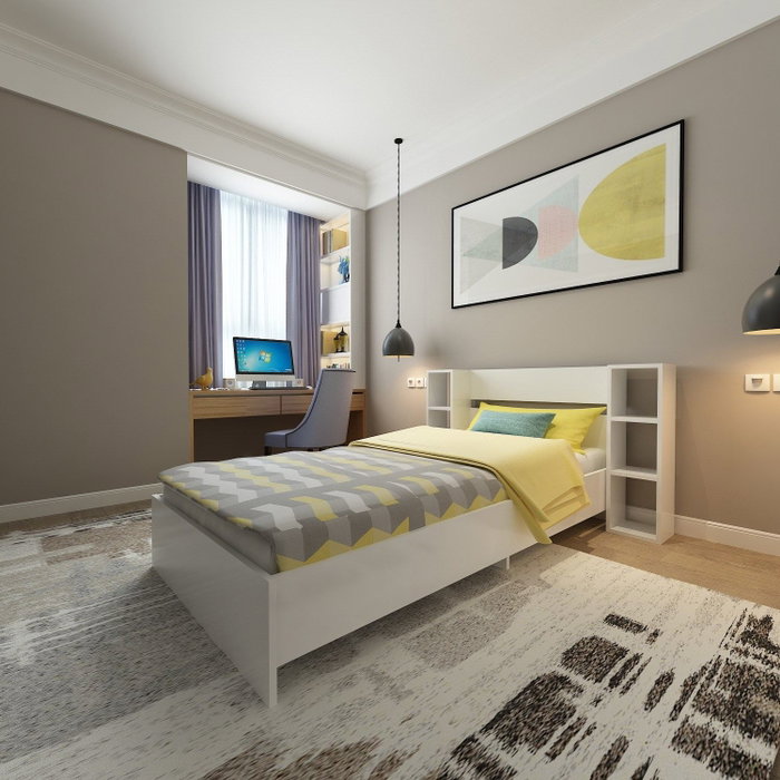 Hanah Home Cama Individual Blanca Tablero Partículas Melamina, Cabecero 93.6x90cm, Estanterías 23.2x90cm, para Colchón 90x190cm, 148 Caracteres